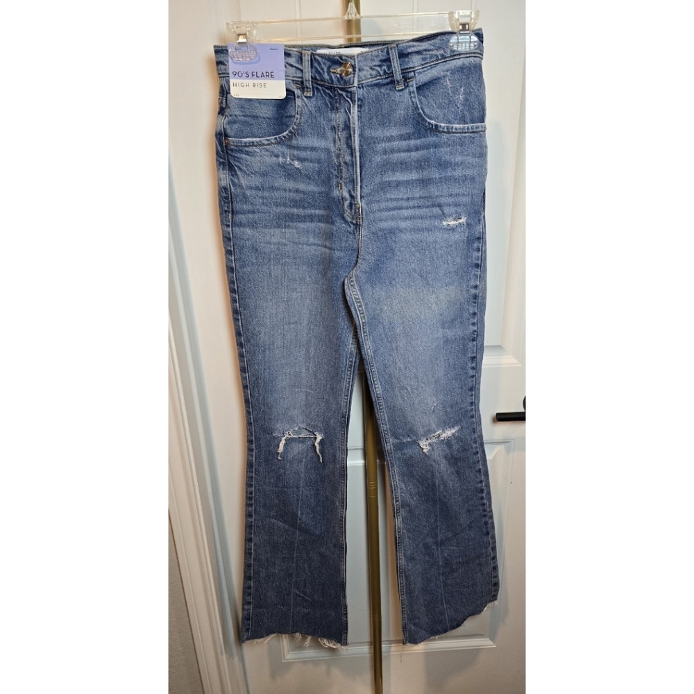 Next Jeans Womens Long UK 12L Eur 40 US 10 New With Tags 90's Flare High Rise